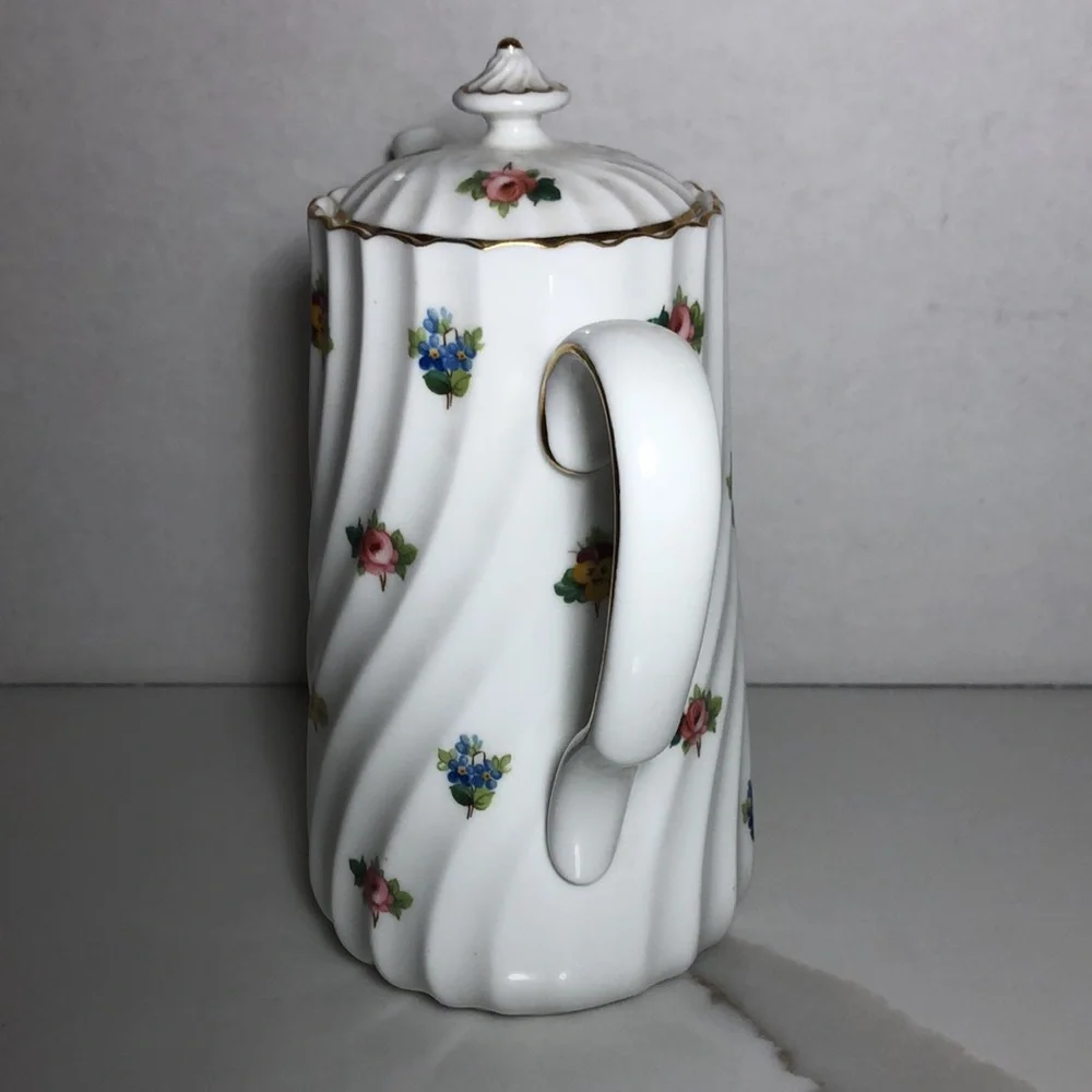 Coffee POT ENGLAND MINTONS Floral with Gold Accents - Picture 2 of 8